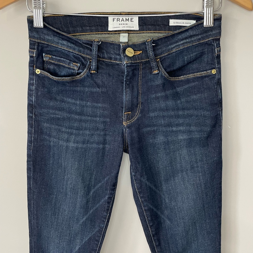 Frame denim Le Skinny de Jeanne dark wash jeans - Picture 2 of 12